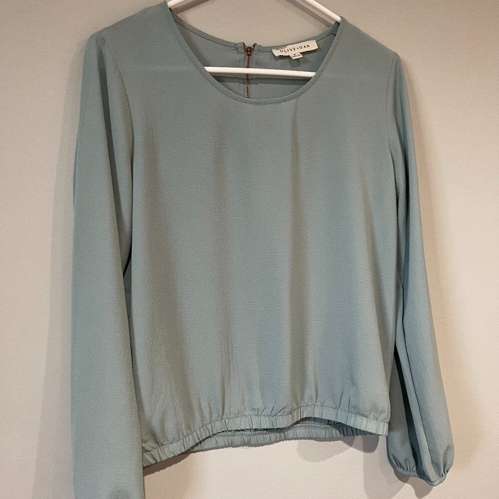Olive + Oak Juniors Dressy Blouse Blue-Gray